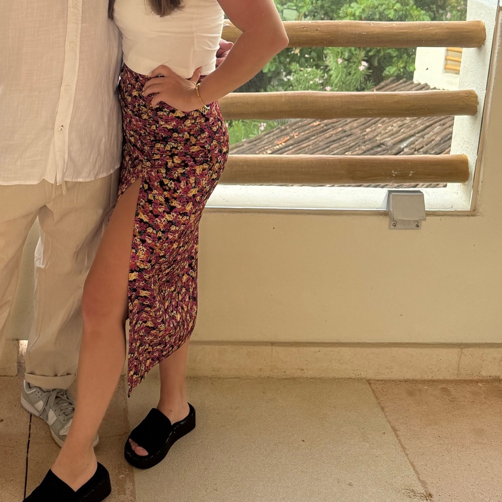Zara Multicolor Floral Maxi Skirt